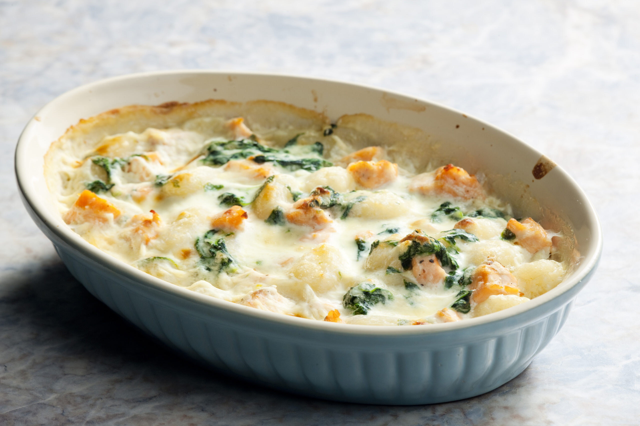 Gnocchi gratin with smoked salmon - Natura